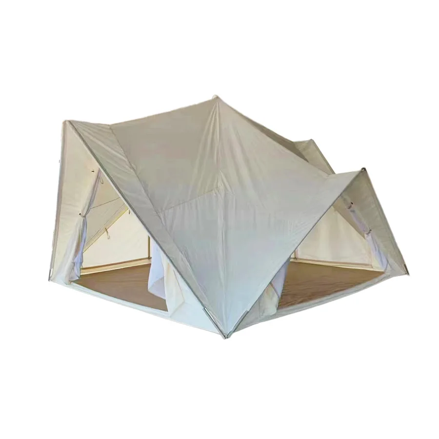 

Outdoor Camping Tent Four-Door Pyramid Castle Camp Hotel Oxford Cloth Waterproof 3000mm+ Sunproof Thickened Four-Season