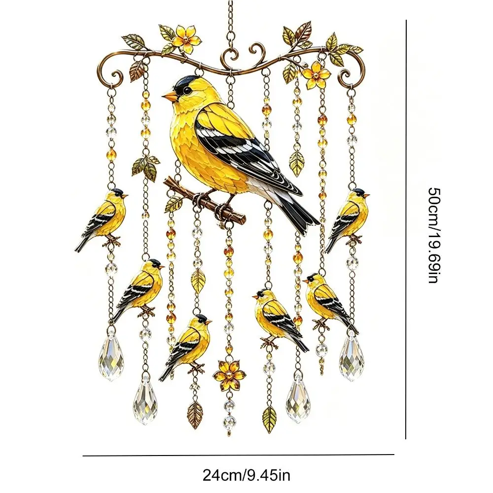 Crystal Wind Chime Hummingbird Wind Chime Crystal Pendants Hummingbird Bird Wind Chime Colorful Metal Suncatcher Wind Chime - view 6