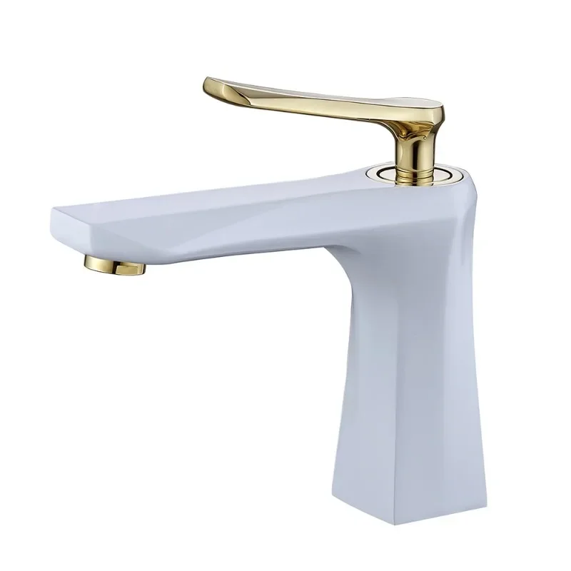 

Cross-border all-copper faucet wash wash basin wash single hole short basin faucet hot and cold splash-proof