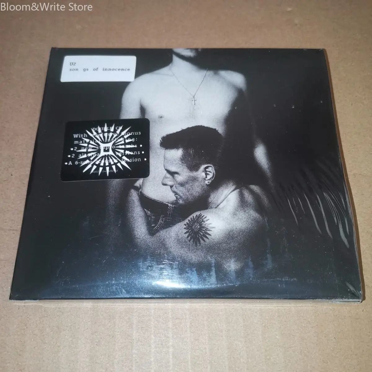 

2 music records of U2's Bono's music CD "Songs of Innocence" album, Cosplay walkman, car soundtrack box