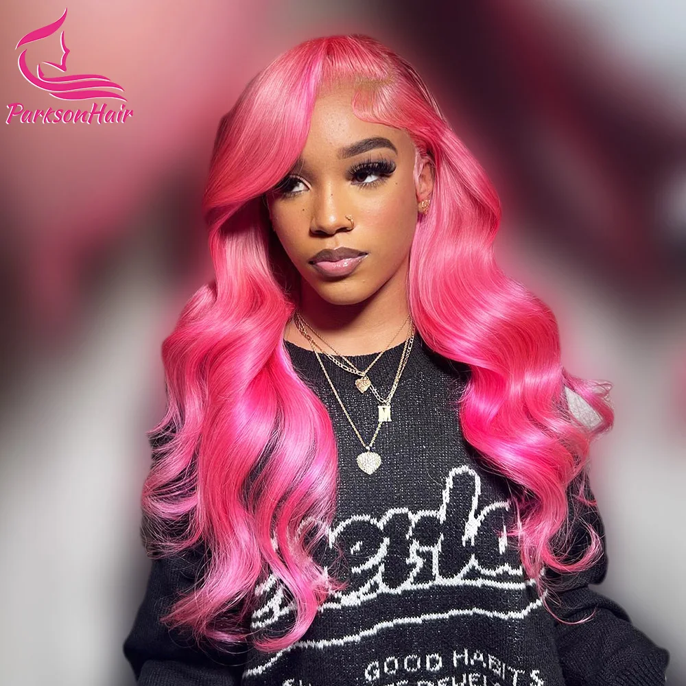 13x4 الوردي الدانتيل الجبهة الباروكات 100% جودة الشعر البشري قبل قطعها البرازيلي شقراء الملونة باروكة من شعر طبيعي للنساء الوردي الداكن #2