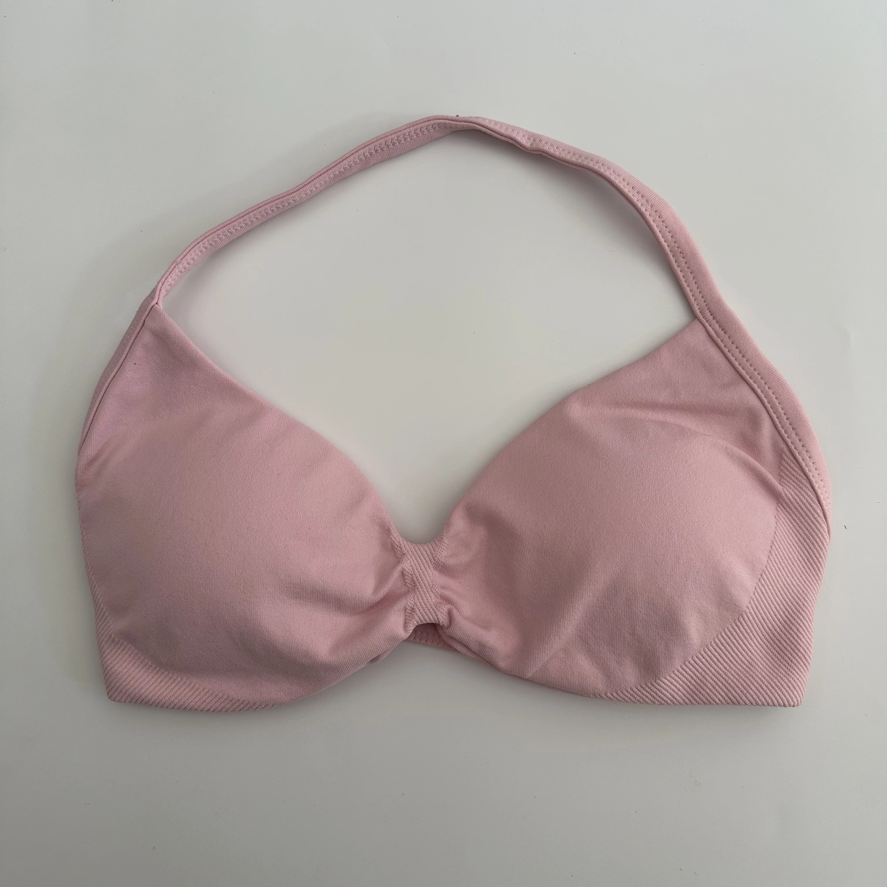 No Logo Strappy Bra Gym Top Women High Support Impact Thin Strap Halter Sports Seamless Bras Scrunch Workout Yoga Tank Top