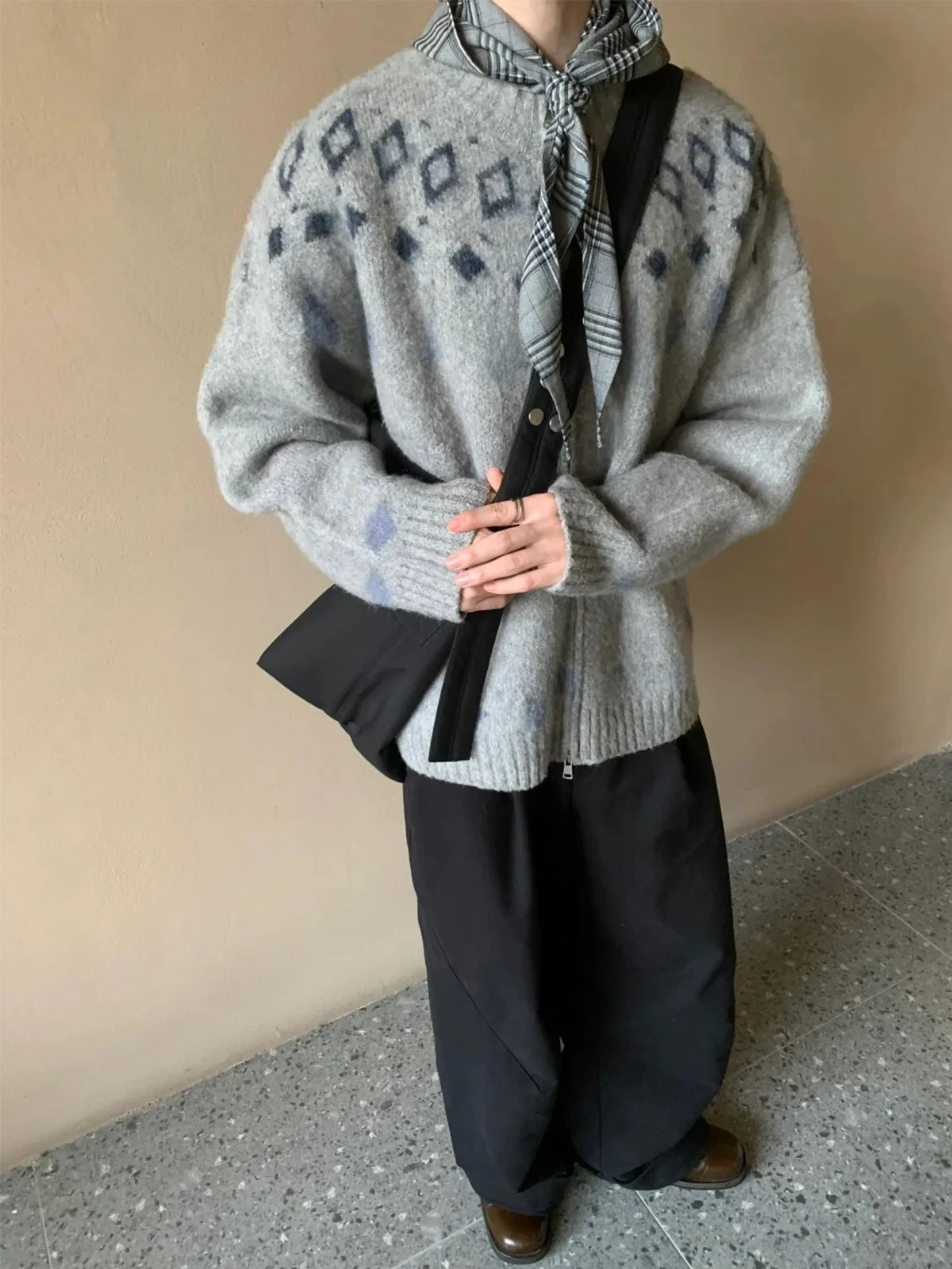 

Винтажный кардиган на молнии Laid-ba Sle для мужчин и женщин, повседневный, мягкий, вязаный, зимний, модный, из полиэфирного волокна, с длинными рукавами