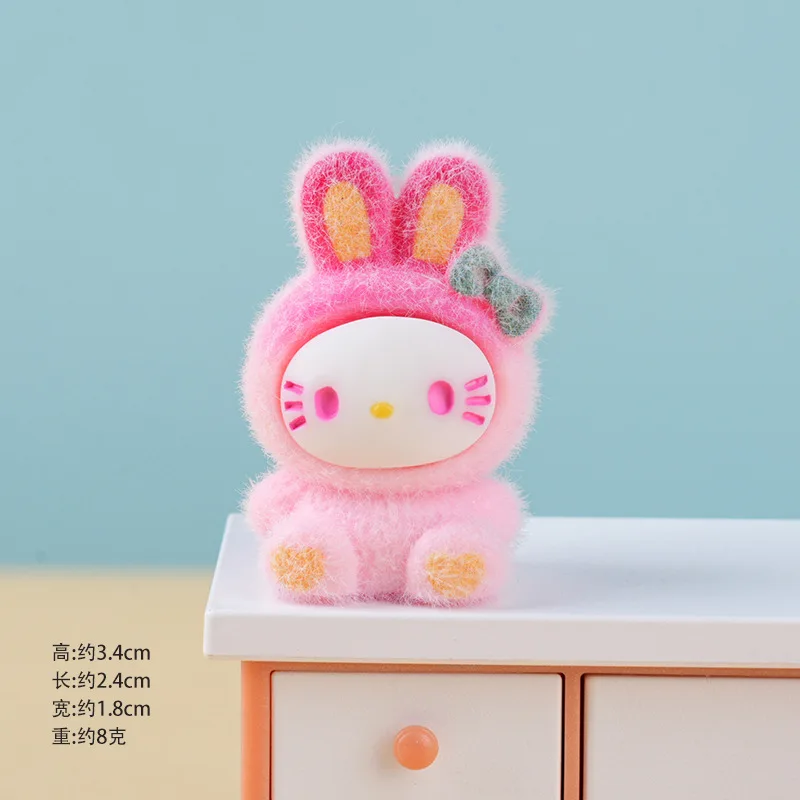 6pcs Anime Rainbow for HelloKitty Doll Creative DIY Resin Doll ornaments crafts high-end desk decorations For Christmas Gifts