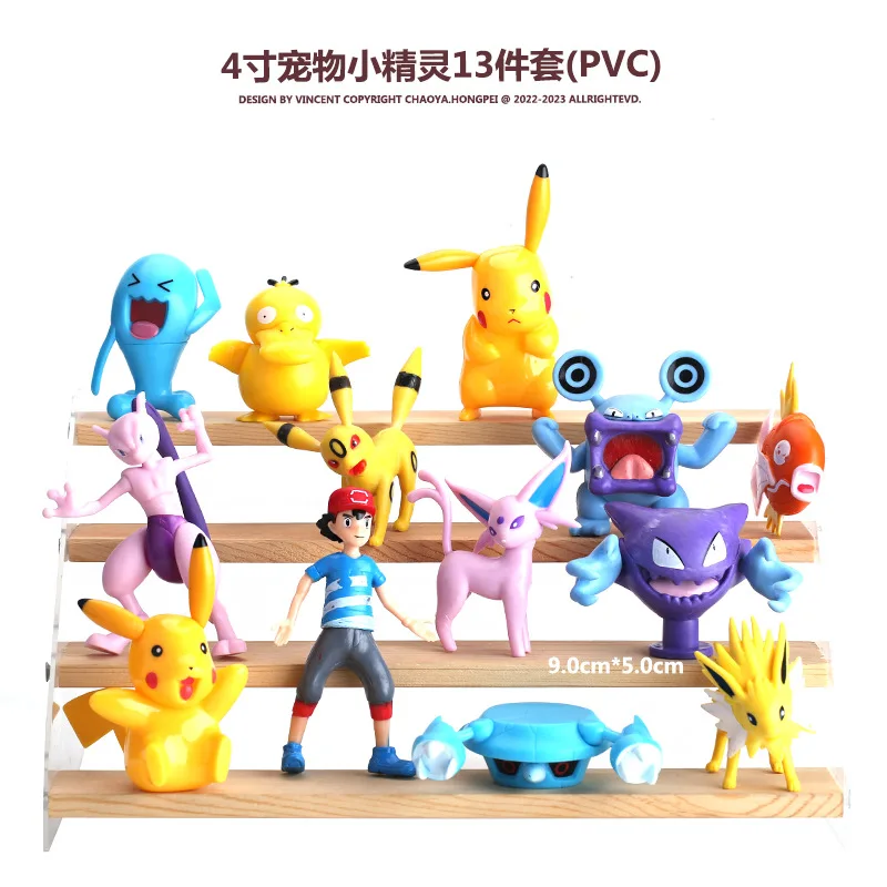 13 teile/satz 3-5cm Pokemon Raticate Endivie Rattata Venusaur Jigglypuff Raichu Hoppip Wooper PVC Figuren Spielzeug