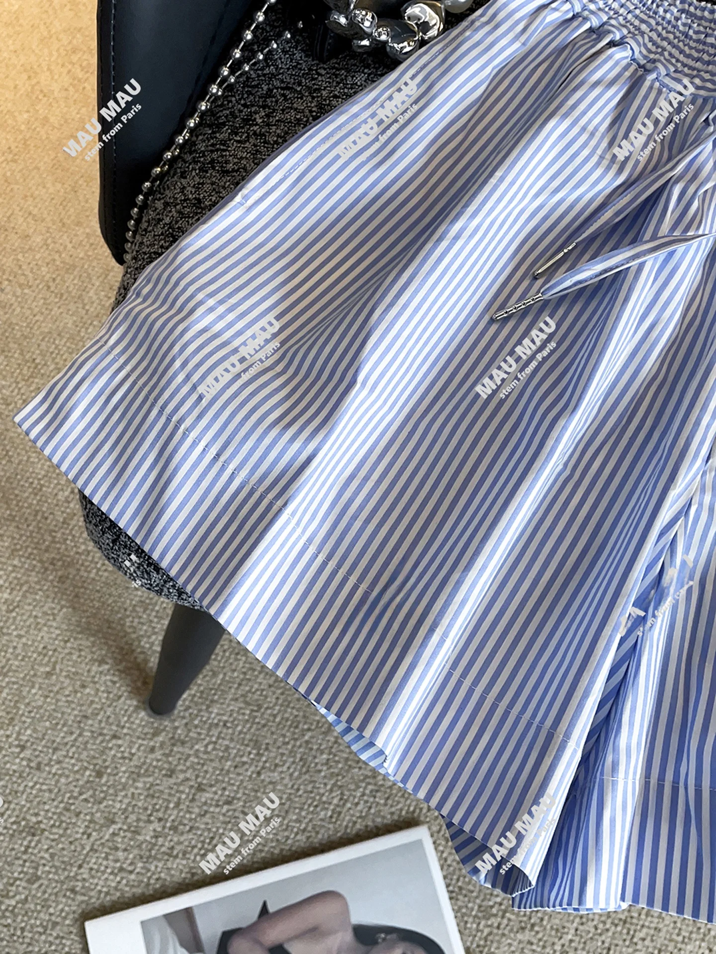 Тяжелые повседневные брюки в полоску с цветочным принтом и высокой талией, прямые брюки для женщин, осенняя сезонная одежда