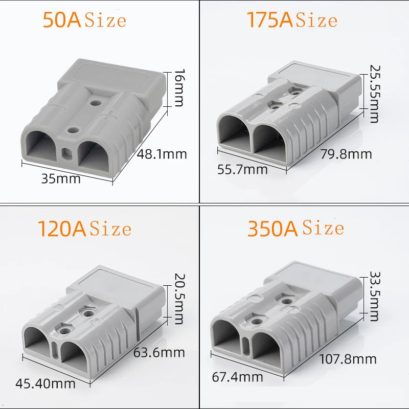 Kit de connecteur d\'alimentation de batterie à prise rapide, borne de câble, connecteur de charge, déverrouillage, 50A, 120A, 175A, 350A, 600V, 2