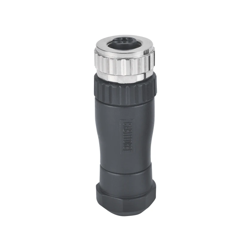 M12 field wireable connector 5pin A Code straight female screw termination PG7 cable outlet