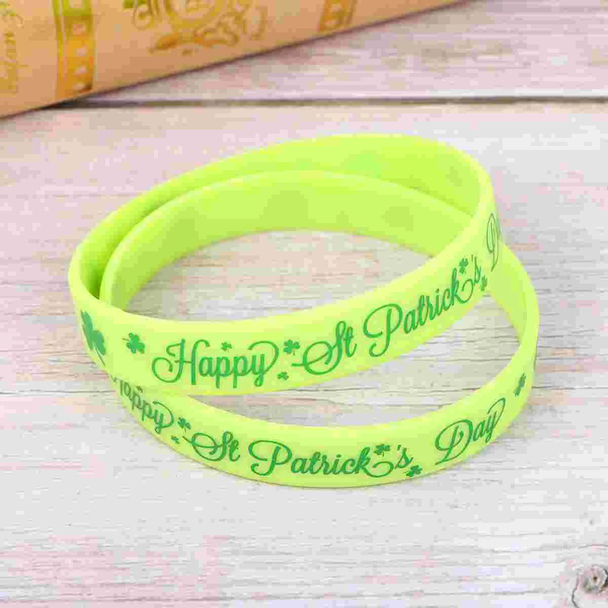 

24pcs StPatrick's Day Silicone Wristbands Fashion Bracelet Party Accessories (Green) silicone bracelets