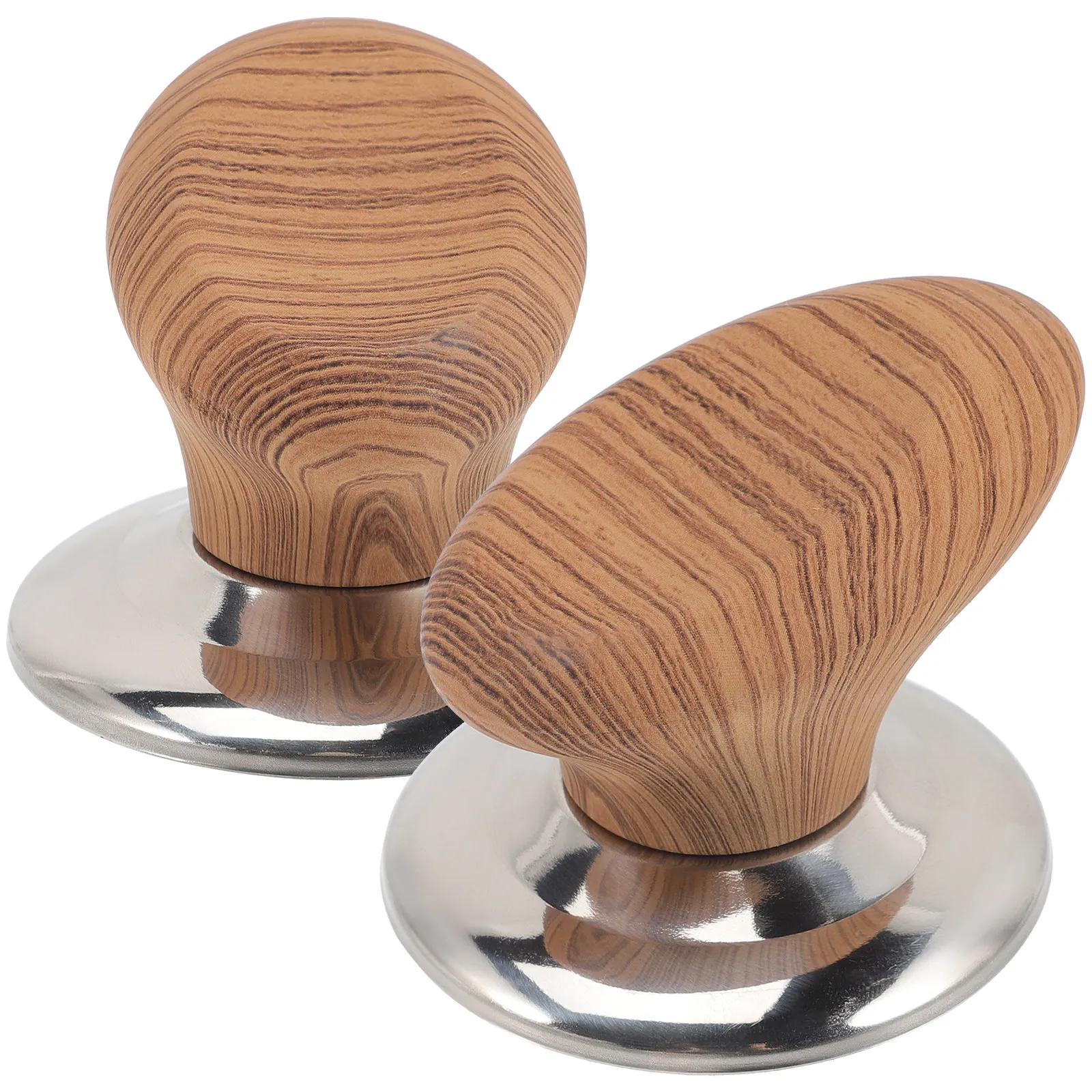 2Pcs Universal Lid Knob Wood Heat Resistant Pot Lid Handle Replacement for Cooking Pots Pans Saucepan Oil Pot Easy Install Non