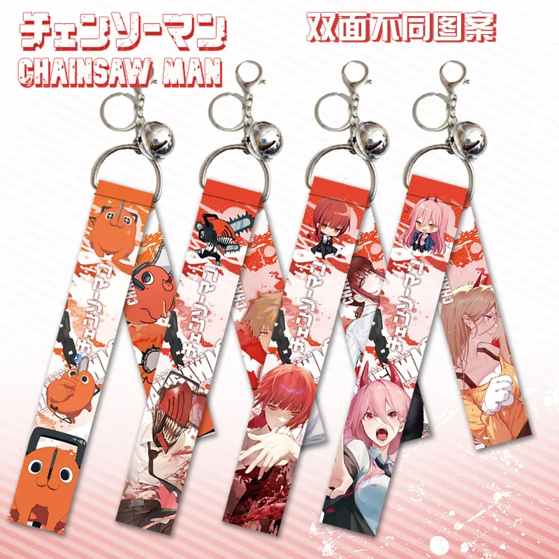 Cartoon Anime Chainsaw Man Ribbon Electric Chainsaw Man Pervellise Ribbon Bag Pendant Keychain Birthday Gift