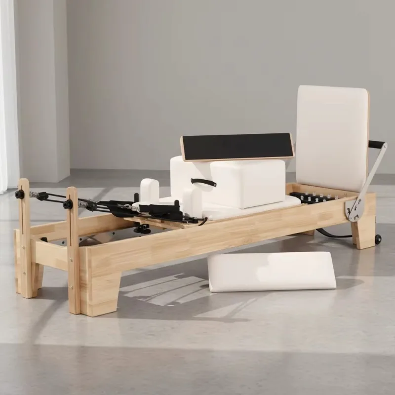 YTYIN Core Bed Fitness Pilates Machine Oak Aluminium ABS-Weight Loss Yoga Folding Reformer Portable Health Stroke Convenient Box
