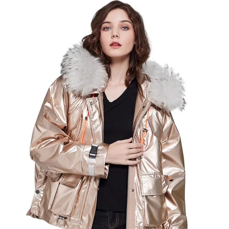 KMETRAM Natural Rex Rabbit Fur Removable Lining Parka Jacket Raccoon Dog Fur Collar 2025 Winter Hooded Short Women Clothing шуба