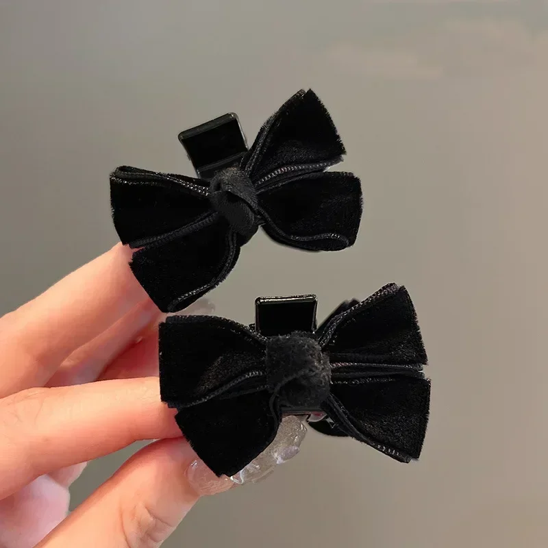 2pcs Small Size Bangs Grip Clip Fluffy Broken Hair Claw Women Girls Bangs Side Clip Hair Claw Small Size Bow Hair Clip Headdress