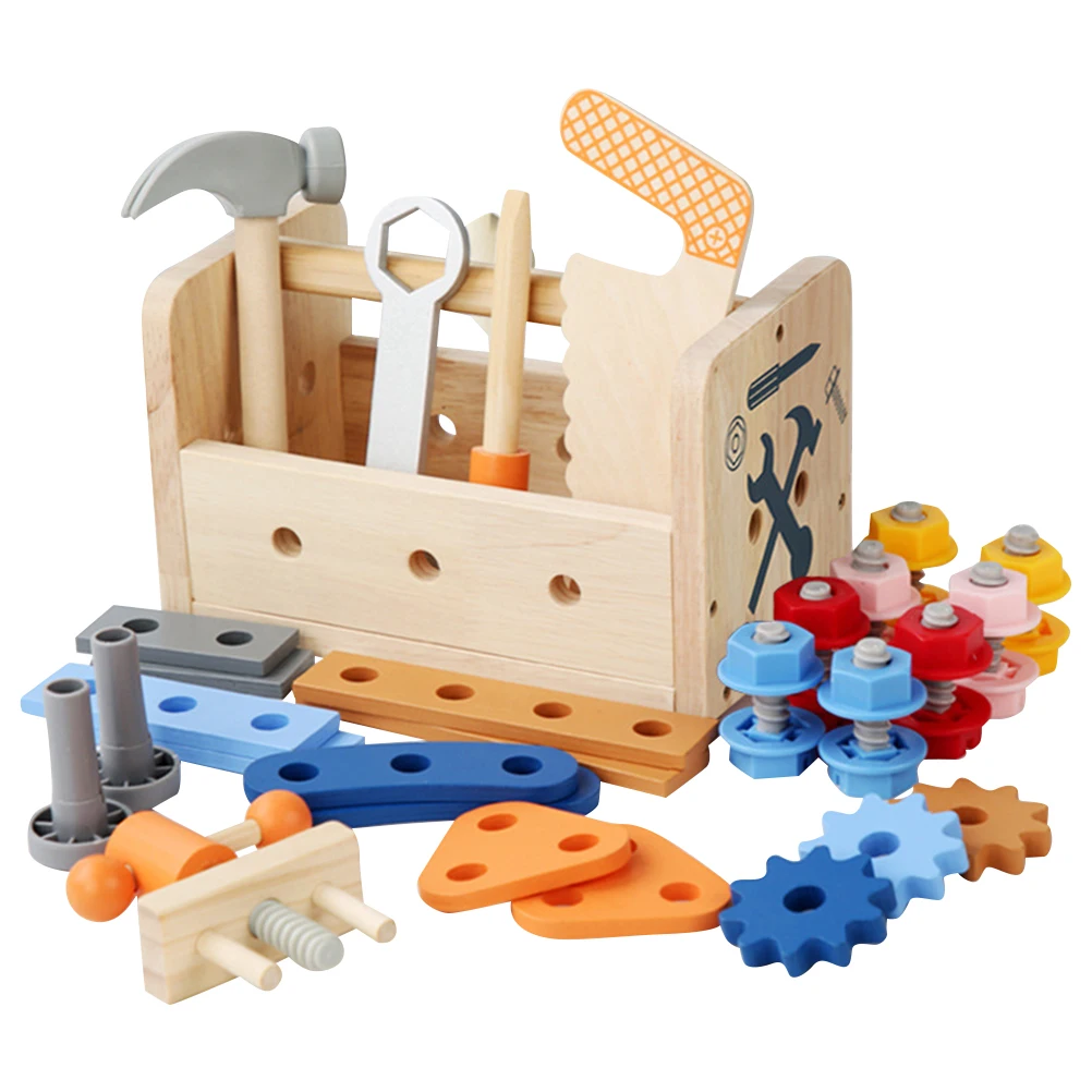 

Wooden Tool Baskets For Kids Ages 2 4 Portable Pretend Educational Play Toy Kids Tool Kit Educational Toy Safe Fun