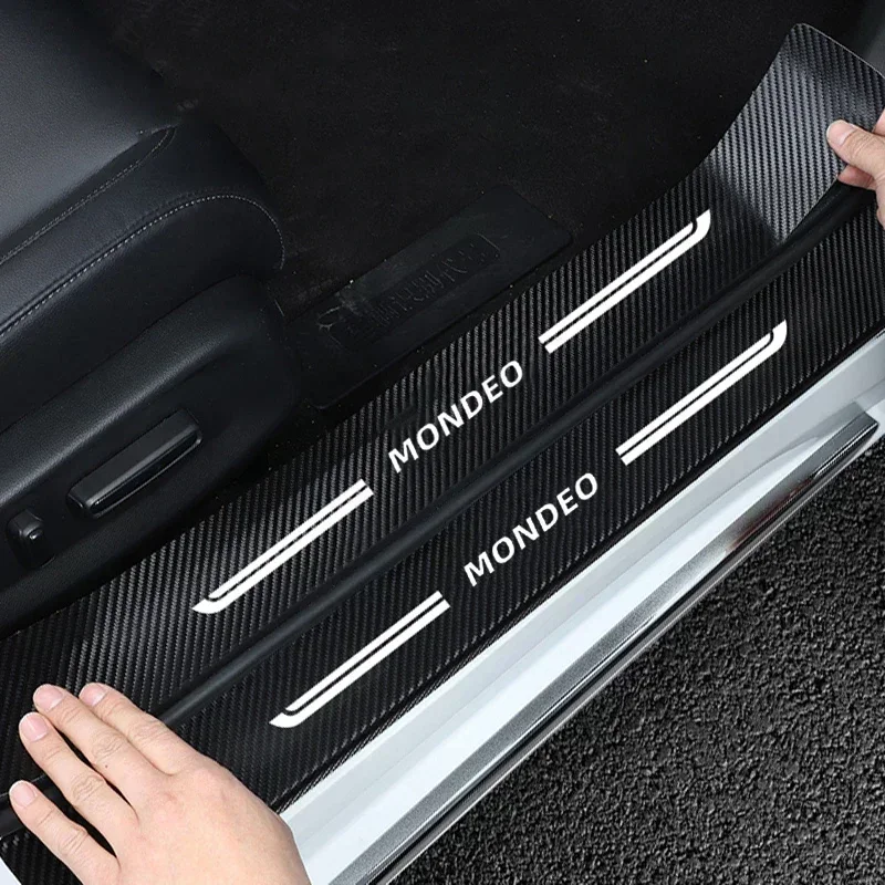 For Mondeo Badge Car Trunk Rear Bumper Stickers Door Sill Threshold Decals Anti Scratch Guard Protector Strips Accessories