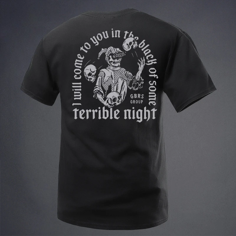 2026 Round Neck Short Sleeve T-shirt Tough Guy Clothing Summer New Military Style Small Defense Night Circus