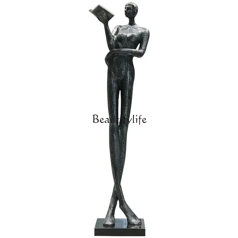 

Large book figure fiberglass sculpture library hotel artwork floor ornament