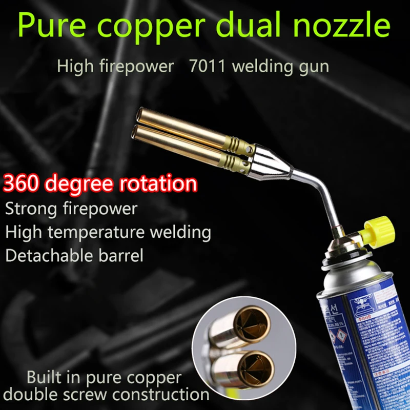 

Double Tube Welding Torch Flame Gas Torch Lighter Butane Burner Outdoor Camping BBQ Ignition Flamethrower Grill Tool