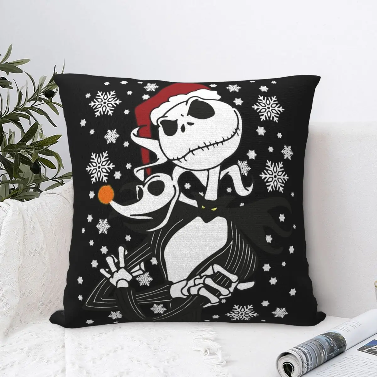 عصابة جميلة للرياضيين الفكاهة جاك Skellington كيس وسادة كابوس قبل عيد الميلاد غطاء الوسادة ديكور المخدة للمنزل