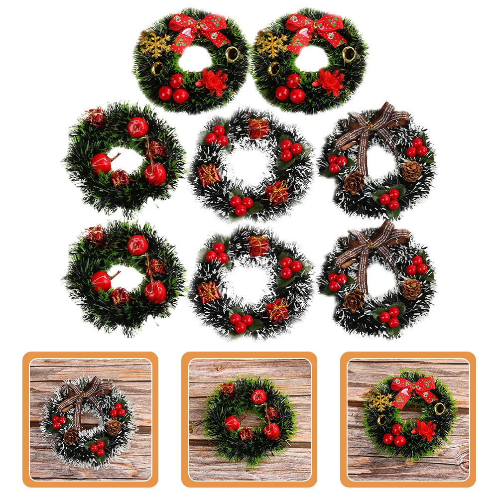 

8 Pcs Decor Wreath Door Wall Pendant Decorative Christmas Accessories Supply Front Home Decoration