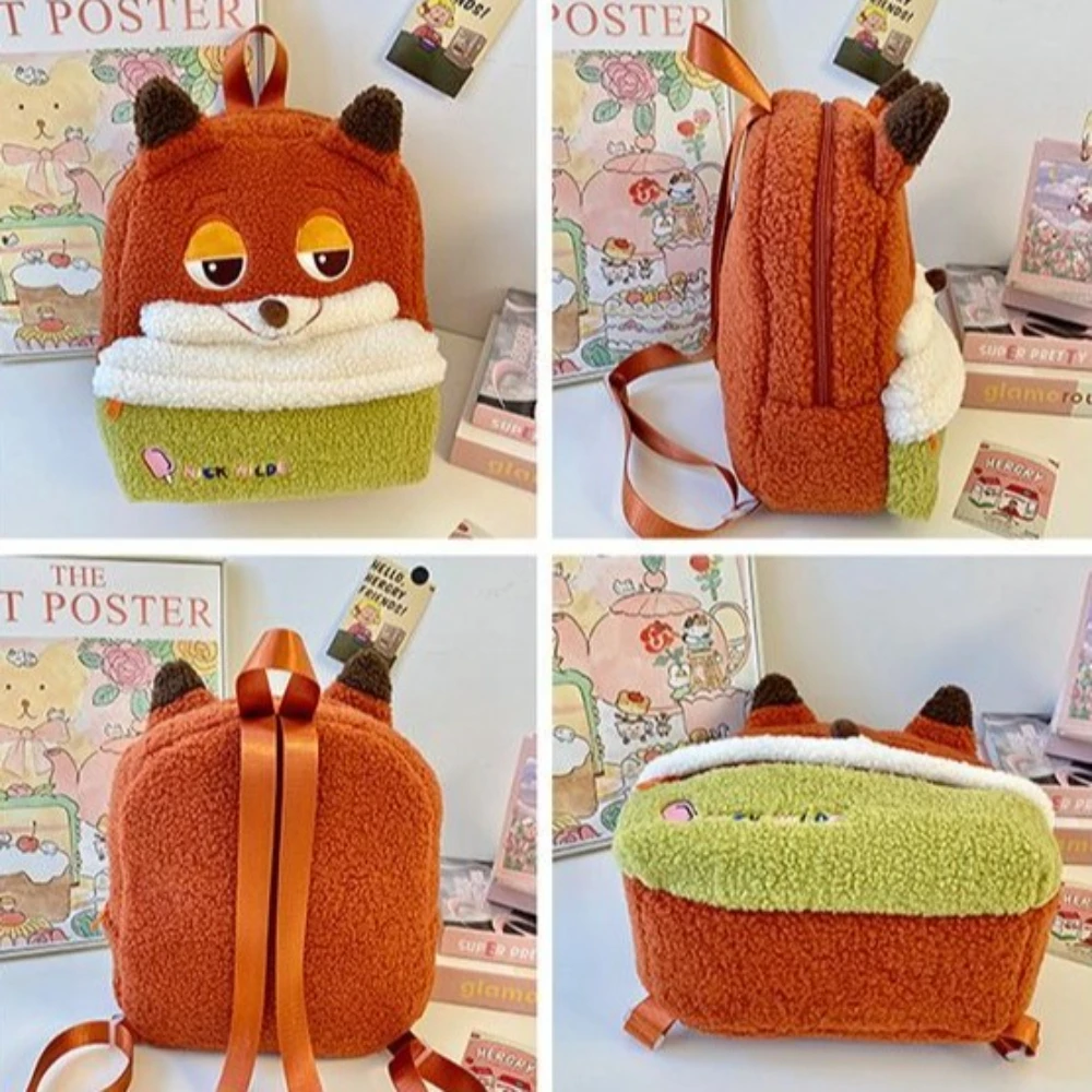 حقيبة ظهر ديزني نيك آند جودي، حقيبة ظهر لطيفة من القطيفة الكرتونية، خفيفة الوزن للغاية، سعة كبيرة، هدية للطلاب والأطفال