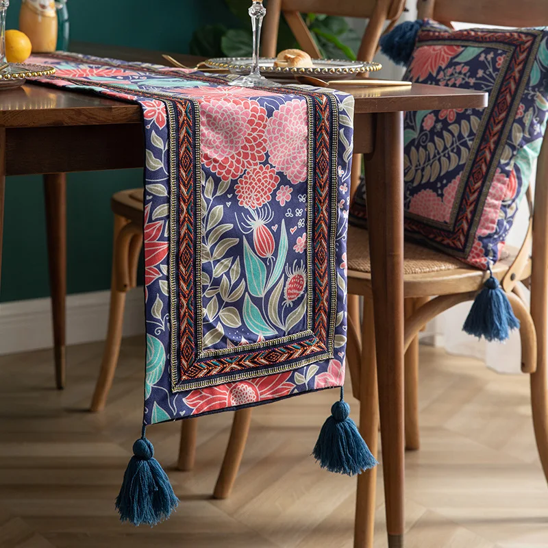 

Nordic embroidery table runner home tablecloth table runner restaurant hotel homestay decoration tablecloth wholesale