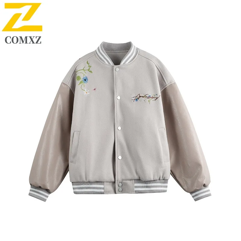 

COMXZ Men Riding Jacket Stand Collar Outdoor Comfort Motorcycle Jacket Casual Street Fashion Lightweight Autumn Windbreaker