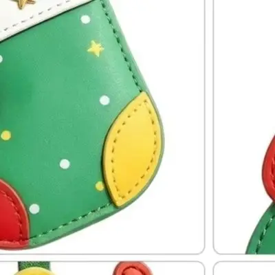 4 Pcs For Pu Leather Christmas Keychain Set Cute Stocking Tree Reindeer Star Bag Charms Ornaments For Holiday Decoration