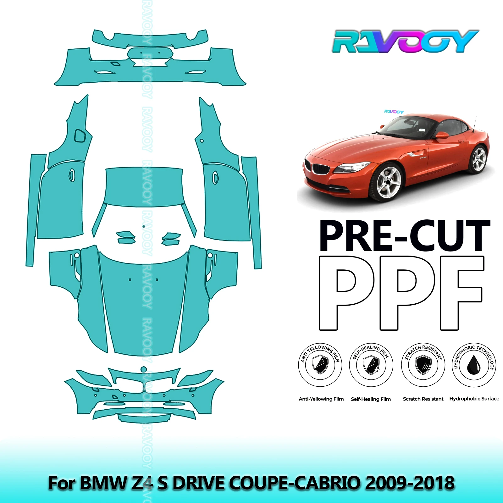 

Precut PPF Paint Protection Film Full Vehicle For BMW Z4 S DRIVE COUPE-CABRIO 2009-2018