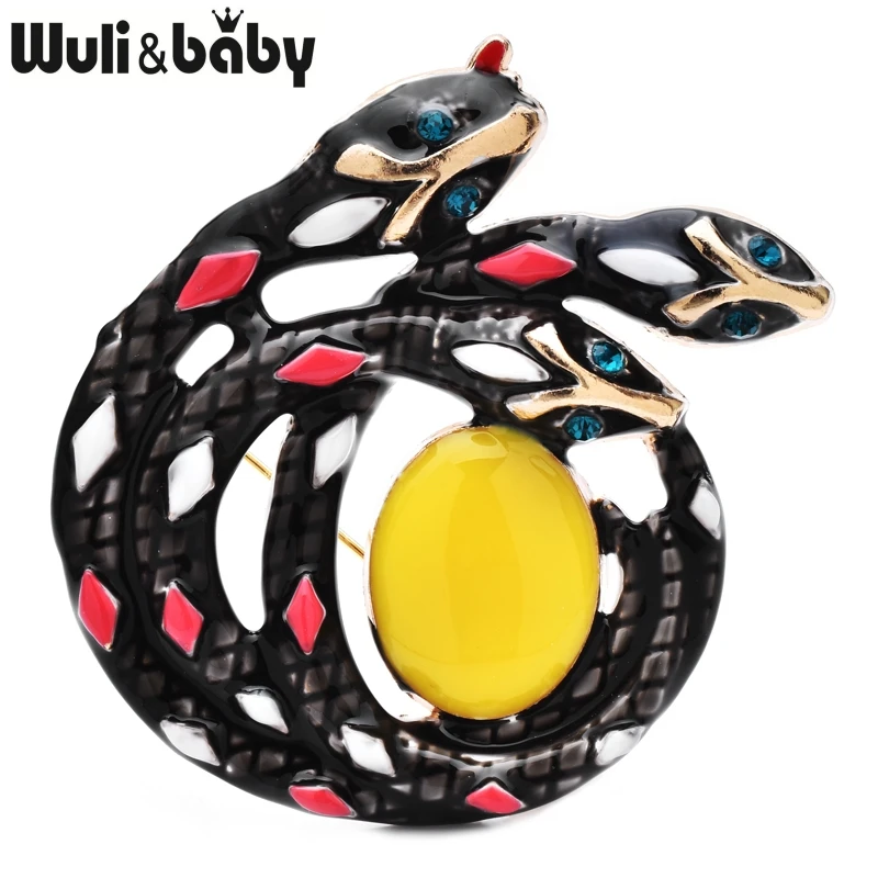 Wuli&baby Lovely Snakes And Egg Brooches For Women Unisex 3-color Year Of The Snake Party Casual Brooch Pins Gifts