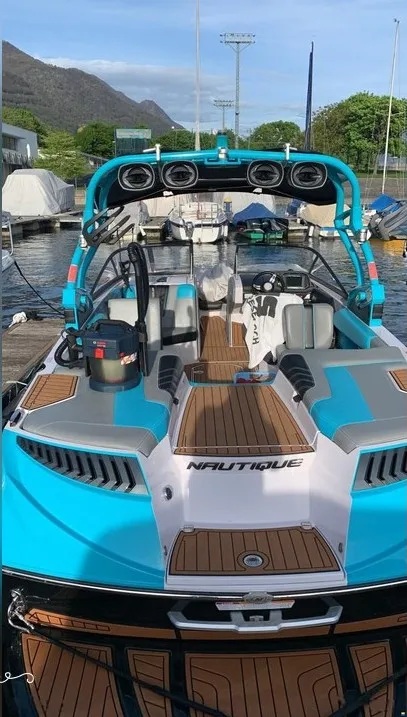 Non-Slip EVA Faux Teak Marine Mat Self-Adhesive 6mm Yacht Cockpit Pad for 2013-2015 Nautique G23 Boat Decking Easy Install