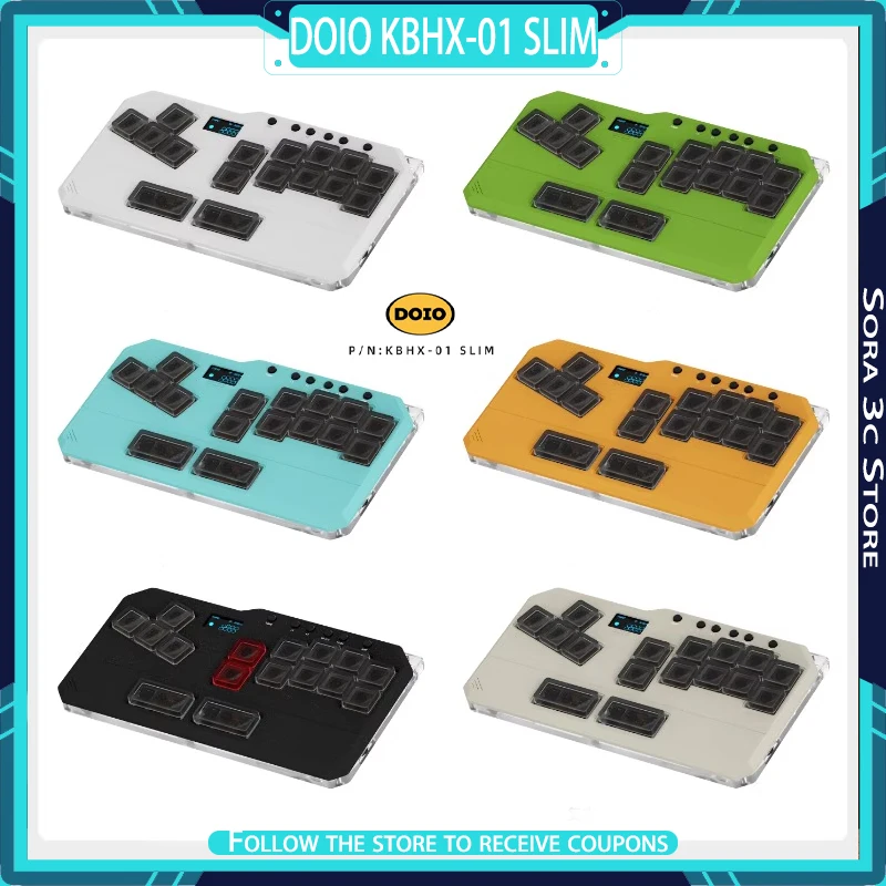 

DOIO KBHX-01 SLIM Mini Aluminum Alloy Low Axis Keyboard 22Keys Thin Keycaps with OLED Screen RGB Customized Gaming Keyboard
