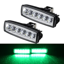 Green LED Spotlights Bar 6 Inch ATV UTV Car Motorcycle Driving Headlights Bulbs Offroad Truck 60W Pair 12V 24V