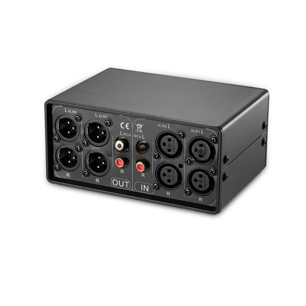 2-IN-2-OUT XLR Balanced / unbalanced Stereo Converter Audio Selector Box Passive Preamp