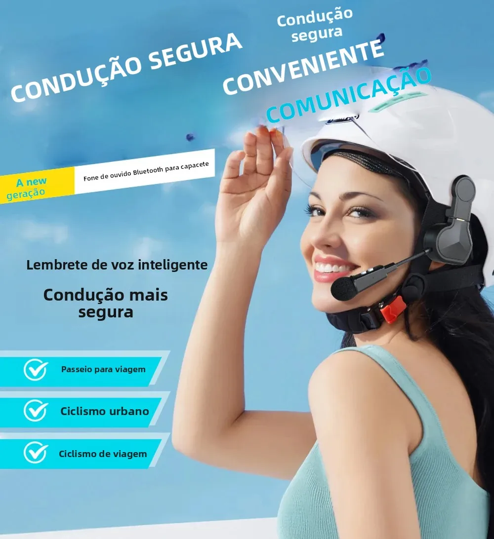 Motocicleta fone de ouvido bluetooth sem fio estéreo moto capacete fones leitor música handsfree com clipe titular