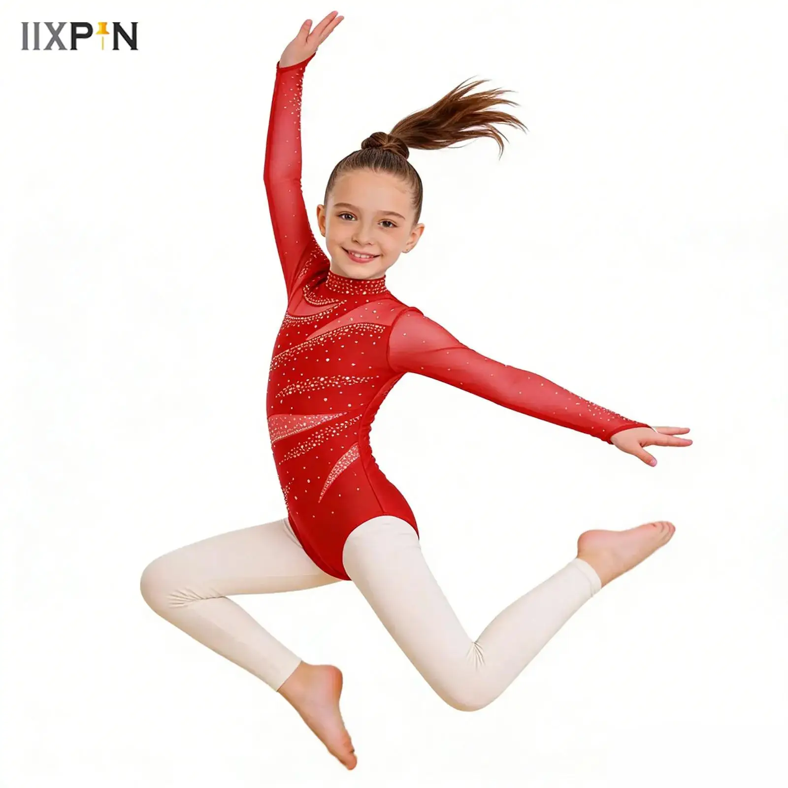 

Kids Girls Ballet Jersey Dance Bodysuit Gymnastics Leotard Yoga Acrobatics Jumpsuit Long Sleeve Figure Skating Practice Costume