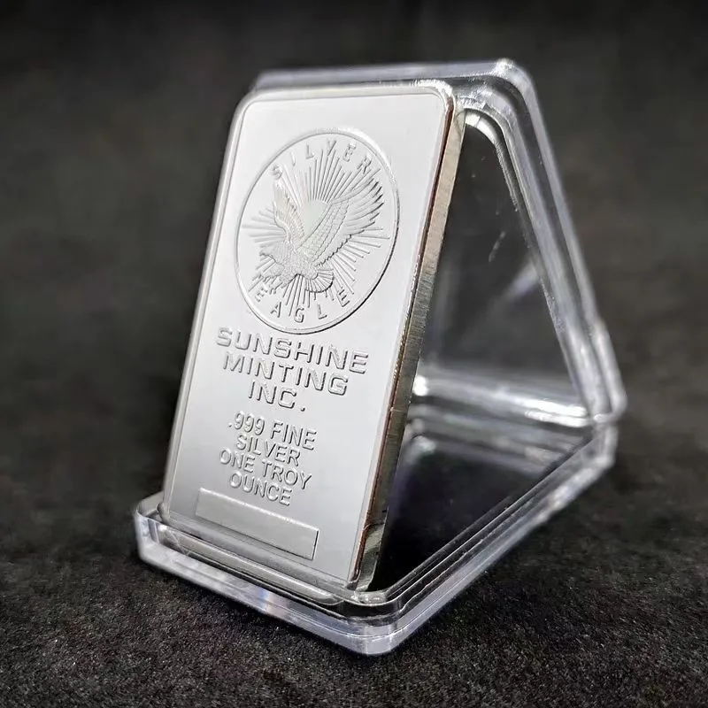 Silver Eagle Bar 1oz Silver Bar Sunshine Minting 999 Fine Silver One Troy Ounce Bullion Souvenir Bar - Image 4