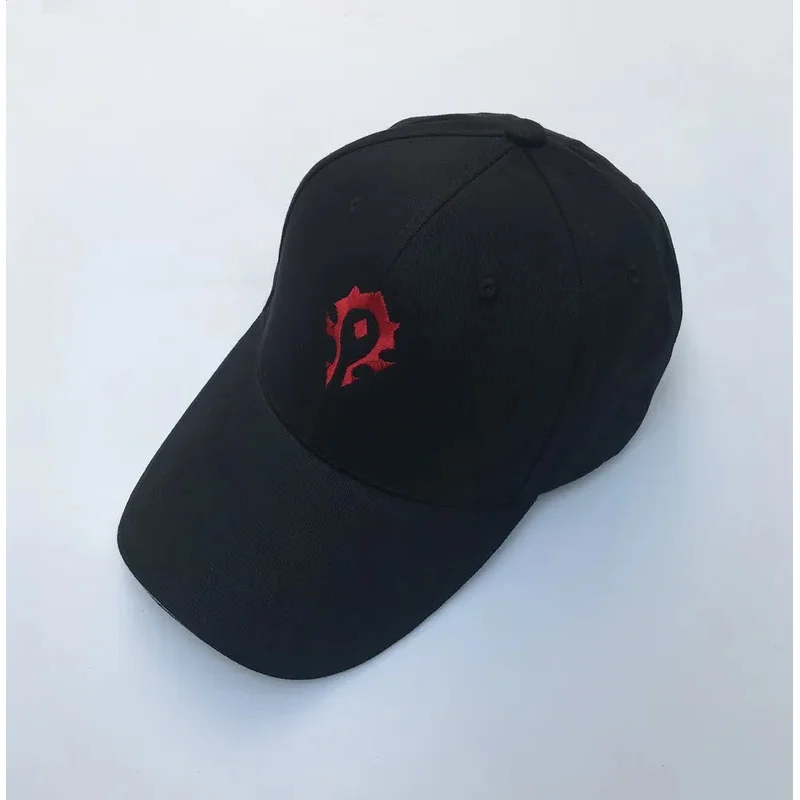 Vedio Game World of Warcraft WOW Horde Red Symbol Cosplay Embroidery Hat Black Baseball Cap