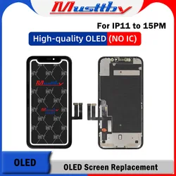 Musttby 2pc (NO TOUCH IC Chips) OLED Screen Display For iPhone 11 Pro Max 12 13 14 LCD (Solve Non-Genuine Screen Pop Up Problem)