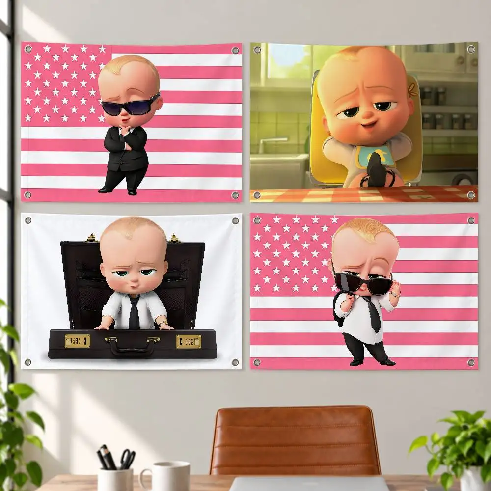 Animated Movie The Boss Baby Aesthetic Wall Tapestry Flag Printed Wall Hanging Living Room Party Outdoor Decor