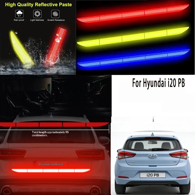 

For Hyundai i20 PB 1pcs Reflective Warning Safety Tape-Car Trunk Anti-Collision