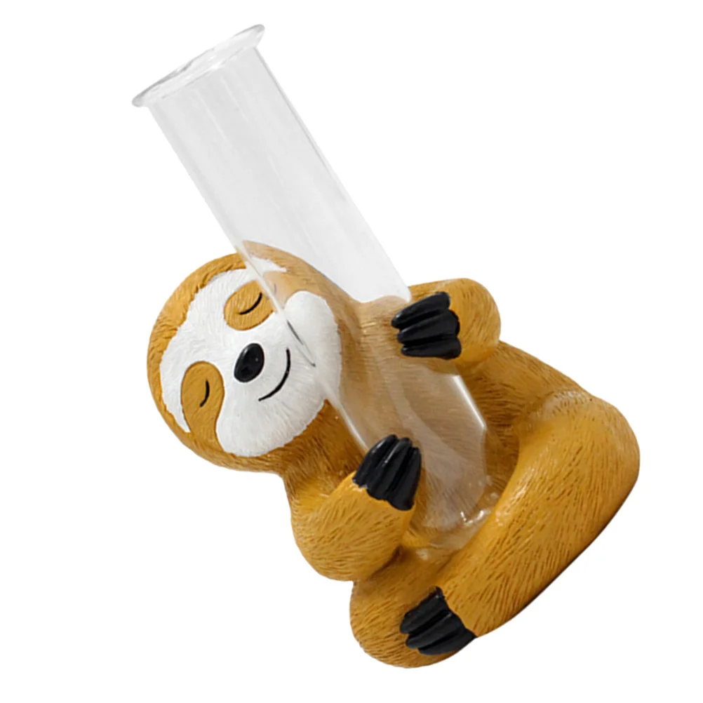 

Adorable Sloth Shaped Hydroponic Flower Vase Glass Tube Decor for Home Desktop Gardening Unique Animal Design Soil Free Plant