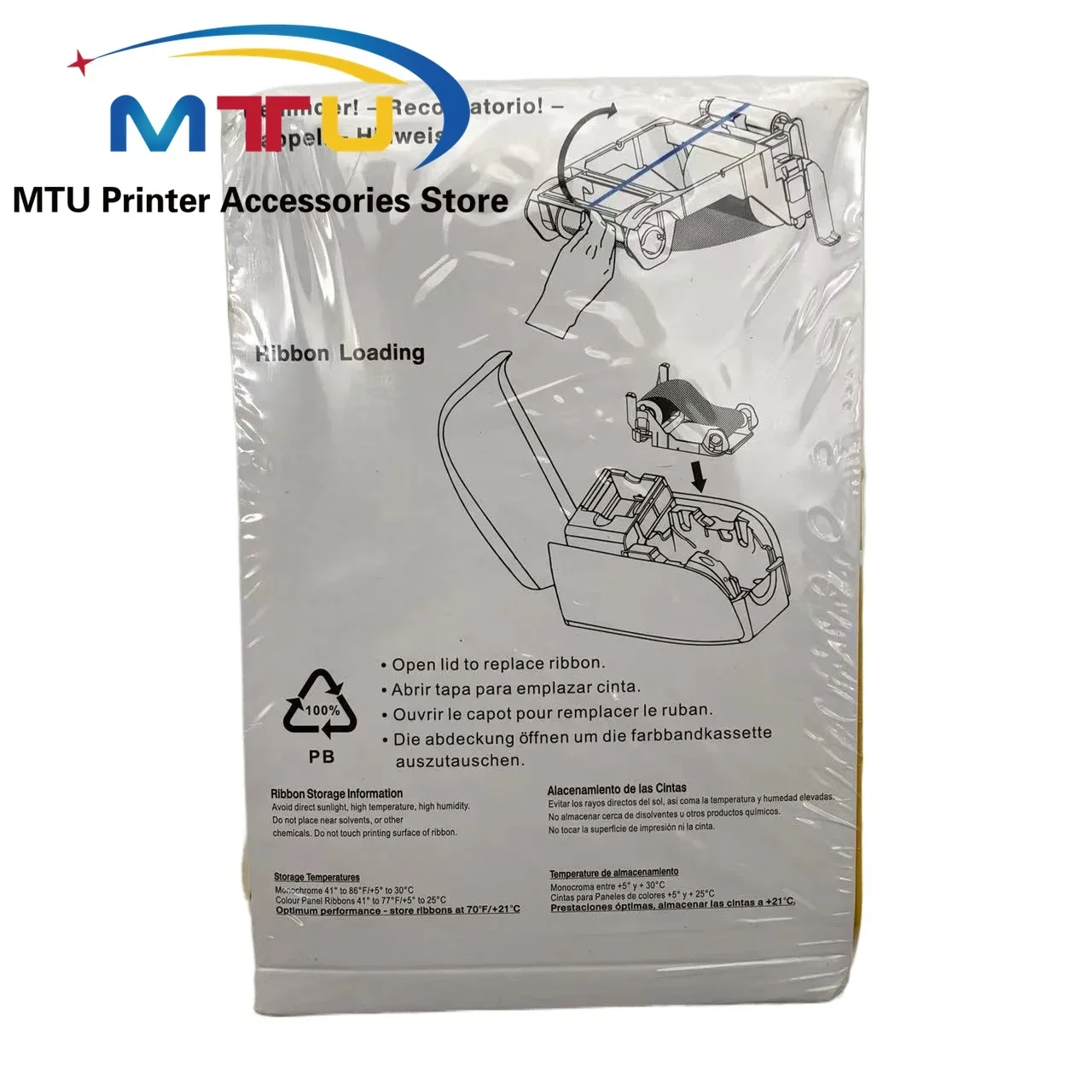 

1PC Compatible New 800033-801 Black Ribbon for Zebra ZXP 3 Series Printer Black Ribbon