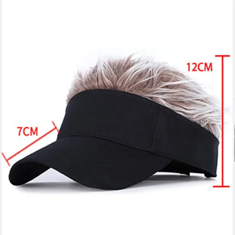 Men Synthetic Short Hair Baseball Cap Spiked Hair Wig Hat Fake Hair Adjustable Sunshade Visor Fancy Performance Hip-Hop Headwear