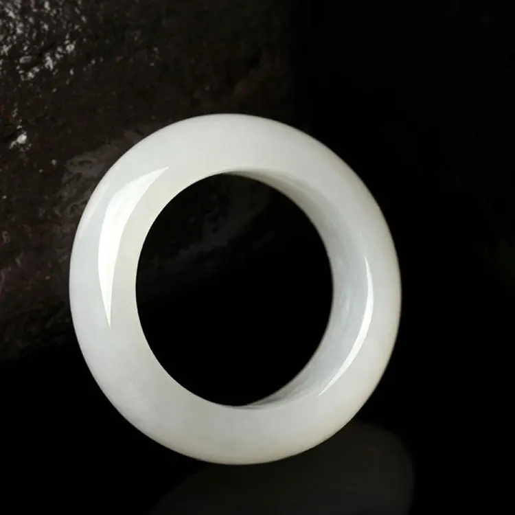 Natural white jade rings jewelry gemstone ring jade for men jewellery quartzite jade rings natural stone mens rings for women