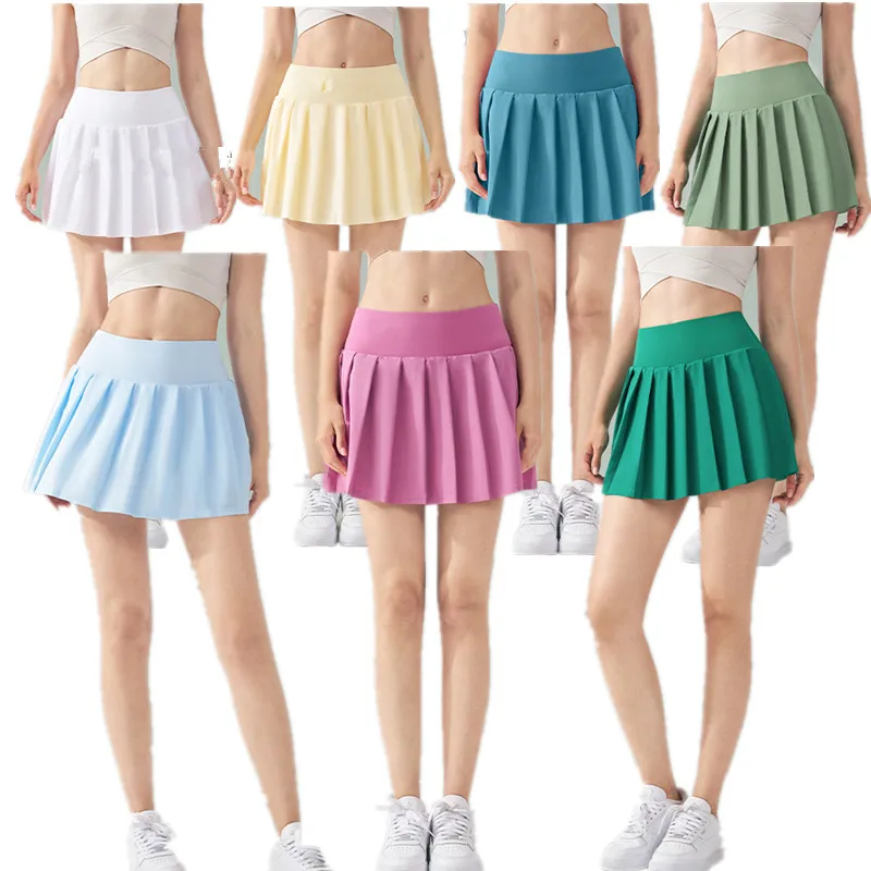 

Новинка: Женская зеленая модная плиссированная юбка для йоги, синяя, с защитой от просвечивания, цельная, эластичная, короткая юбка для фитнеса, бега и спорта, мини-юбка