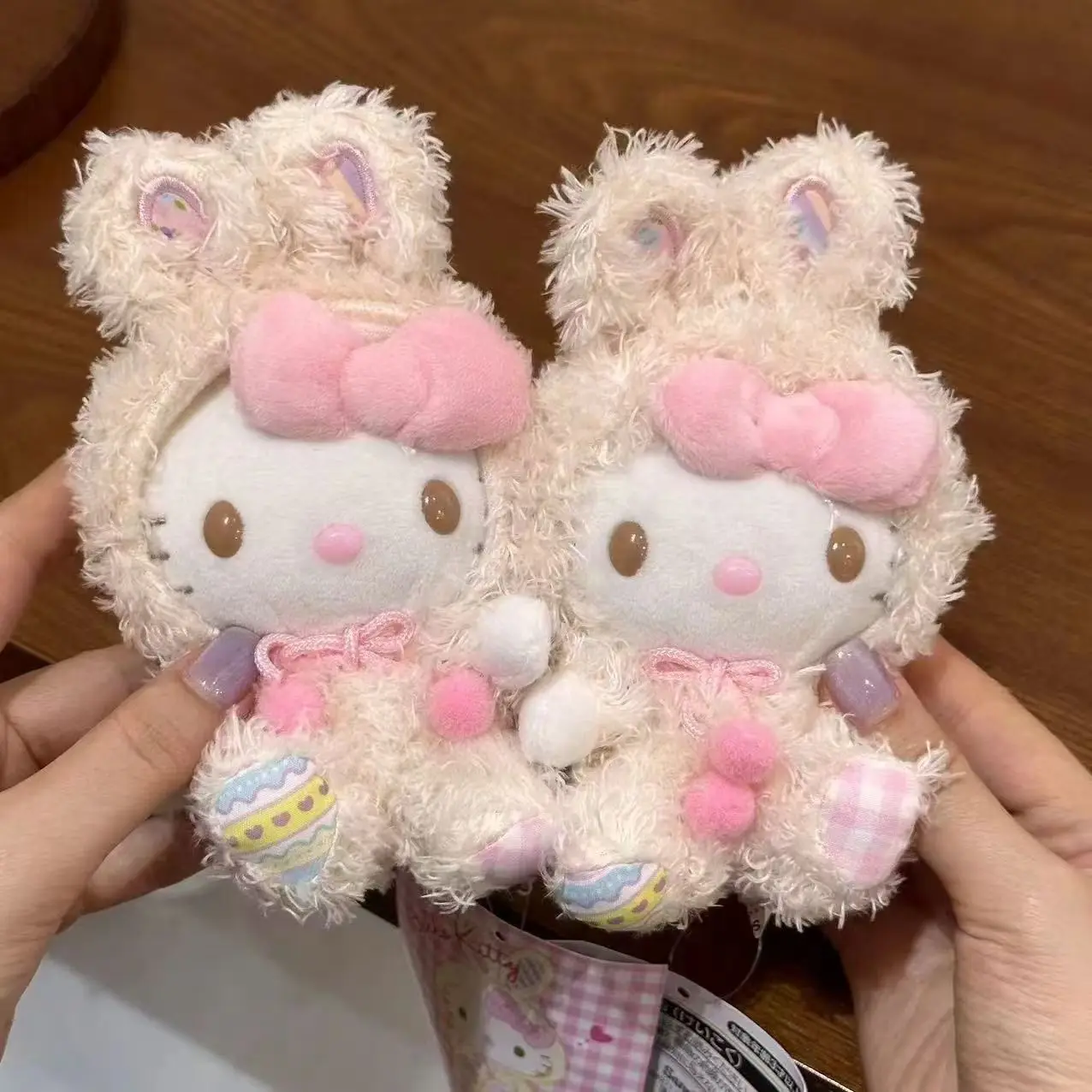 

Sanrio Rabbit Ear Hello Kitty Sweet Cute Plush Doll Keychain Backpack Accessories For Girlfriend Best Friends Birthday Gifts