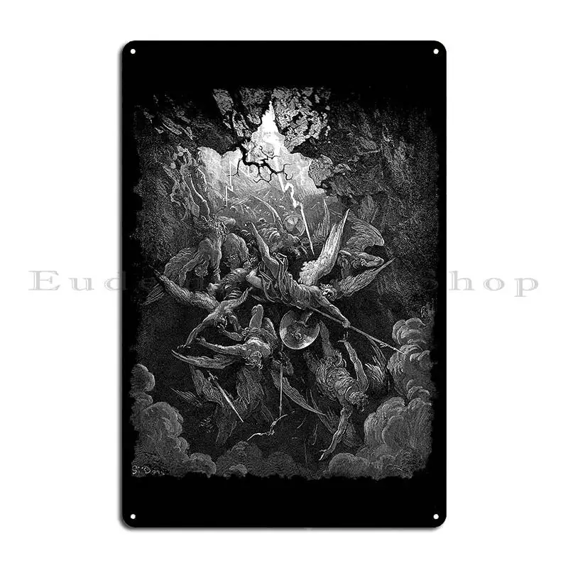 Lithograph Gustave Dor%C3%A9 Paradise Lost The Mouth Of Hell John Milton Metal Plaque Poster Club Club Bar Tin Sign Poster