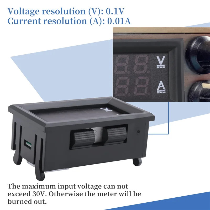 A57M-2Pcs Цифровой вольтметр Амперметр DC 100 В 10 А Ампер Измеритель напряжения и тока Тестер Синий + Красный Двойная светодиодная панель дисплея с подключением